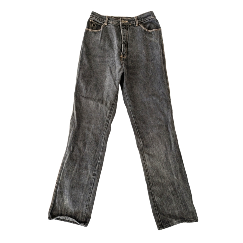 VTG RARE 80s Gloria‎ Vanderbilt For Murjani Jeans Gold Stitch Swan 14 (27Wx30L)